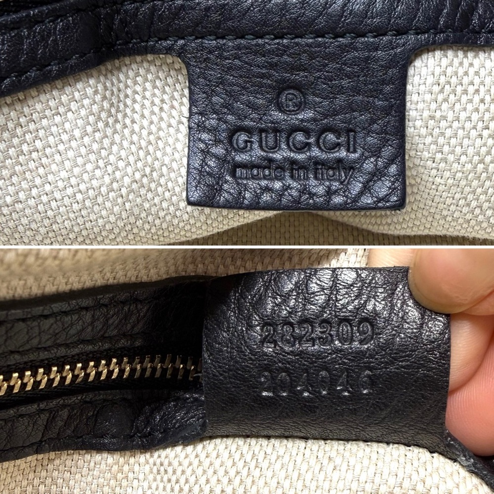 Gucci authentic SoHo shoulder bag tote black leather medium tassels - Picture 14 of 16
